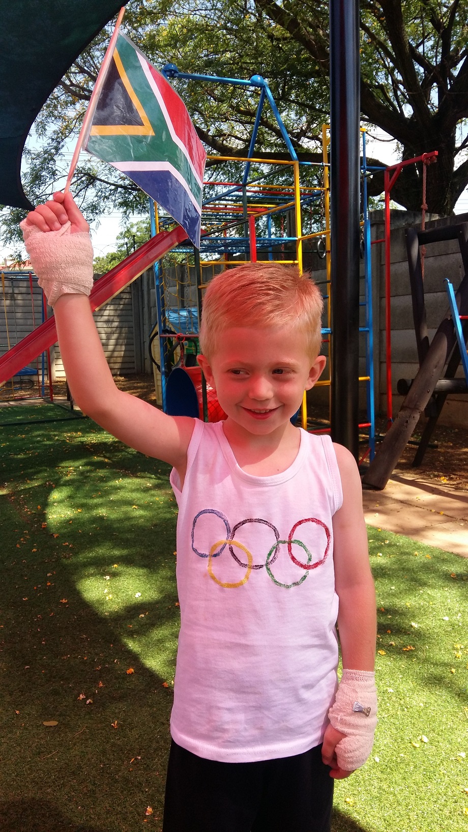 boy with flag